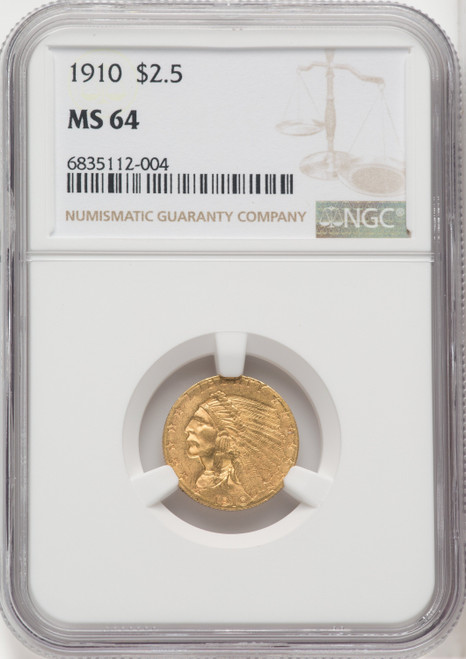 1910 $2.50 Indian Quarter Eagle NGC MS64