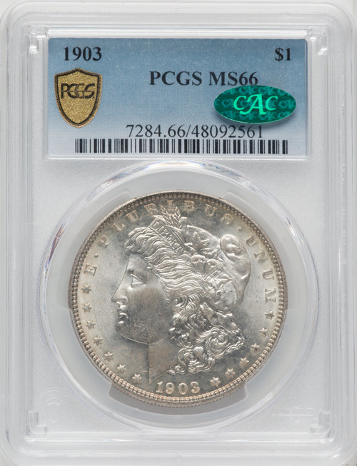 1903 $1 CAC Morgan Dollar PCGS MS66