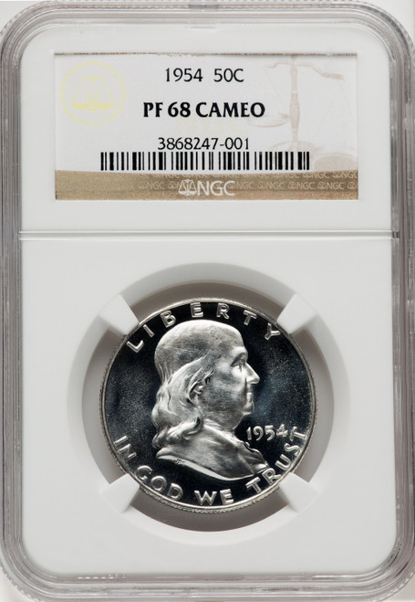 1954 50C CA Proof Franklin Half Dollar NGC PR68