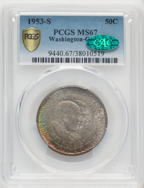 1953-S 50C Washington-Carver CAC Commemorative Silver PCGS MS67