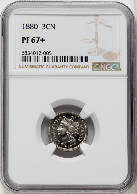 1880 3CN Proof Three Cent Nickel NGC PR67+
