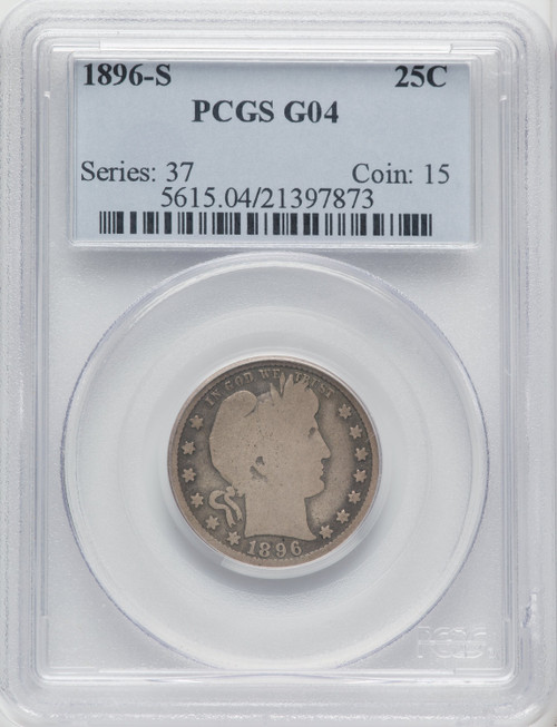 1896-S 25C Barber Quarter PCGS G4