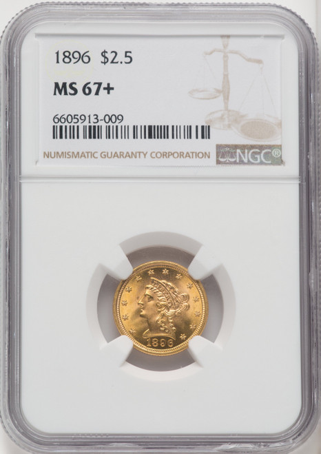 1896 $2.50 Liberty Quarter Eagle NGC MS67+