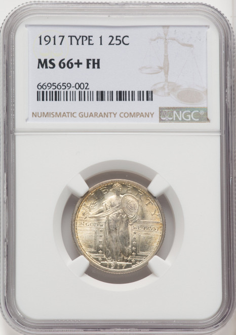 1917 Type One FH Standing Liberty Quarter NGC MS66+