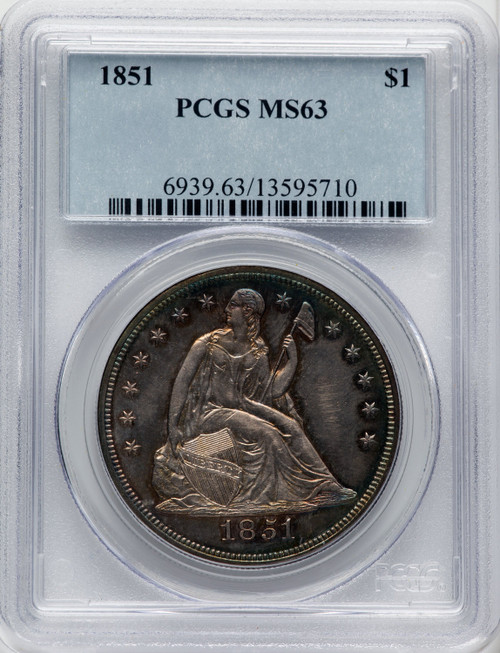 1851 S$1 Seated Dollar PCGS MS63