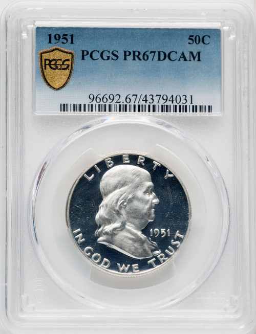 1951 50C Proof Franklin Half Dollar PCGS PR67