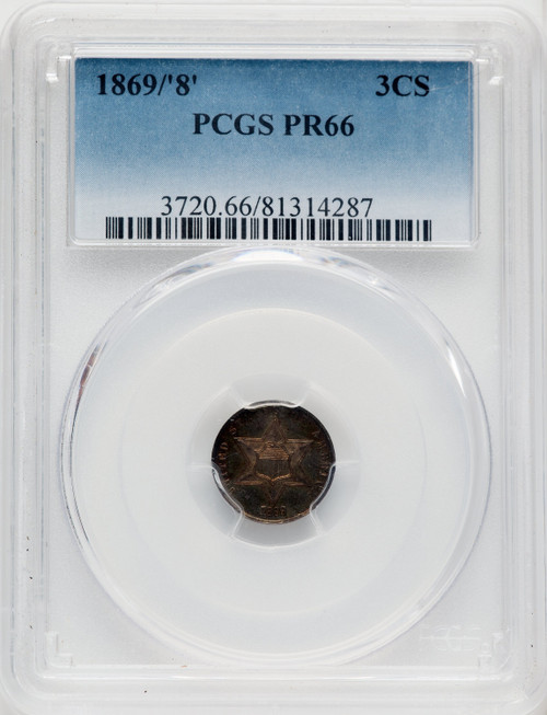 1869 3CS Proof Three Cent Silver PCGS PR66
