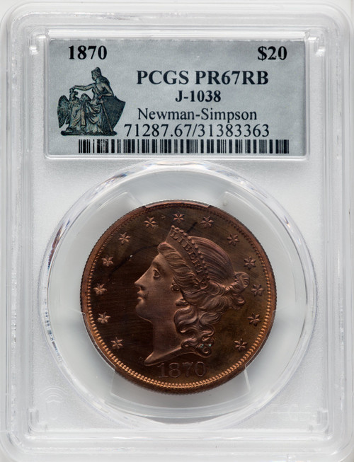 1870 $20 J-1038 RB Patterns PCGS MS67