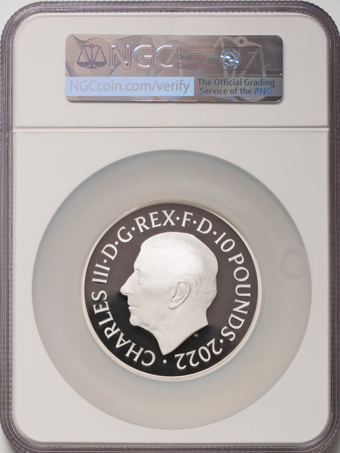 Charles III silver Proof  Queen Elizabeth II Memorial  10 Pounds (5 oz) 2022 PR69 Ultra Cameo NGC World Coins NGC MS69