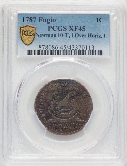 1787 Fugio Cent N. 10-T BN Federal Contract Coinage PCGS XF45