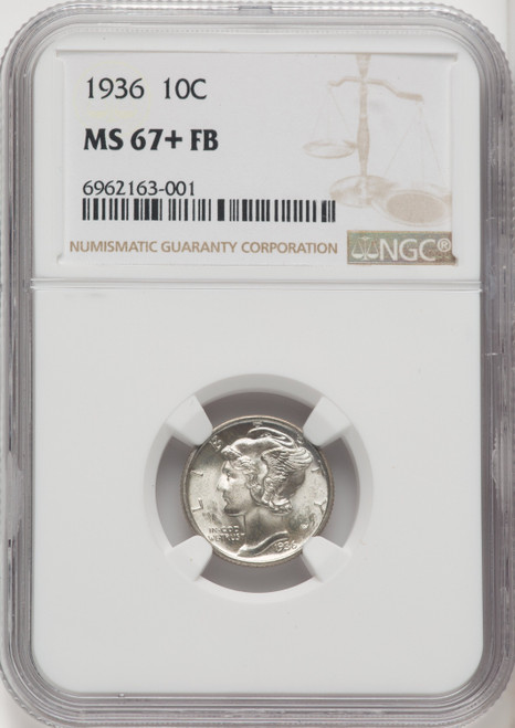 1936 10C FB Mercury Dime NGC MS67+