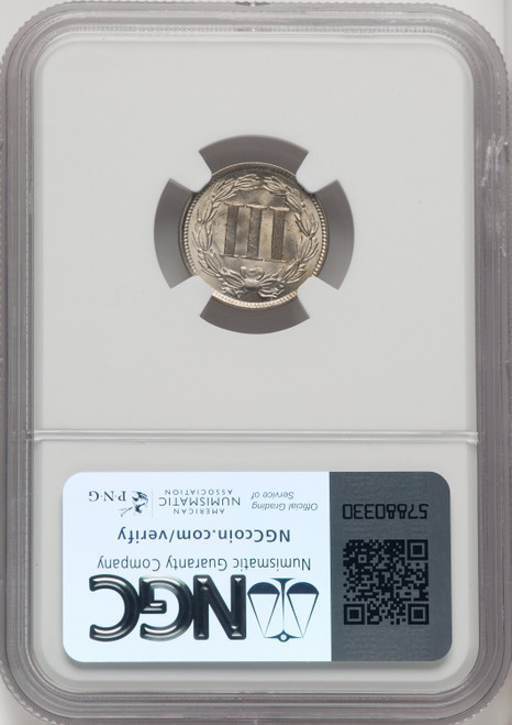 1866 3CN Three Cent Nickel NGC MS66