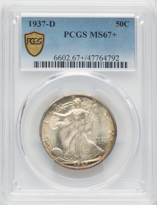 1937-D 50C Walking Liberty Half Dollar PCGS MS67+