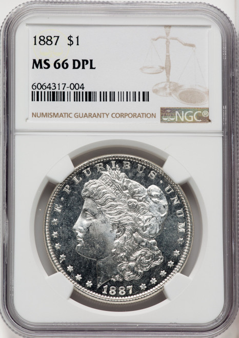 1887 $1 DM Morgan Dollar NGC MS66