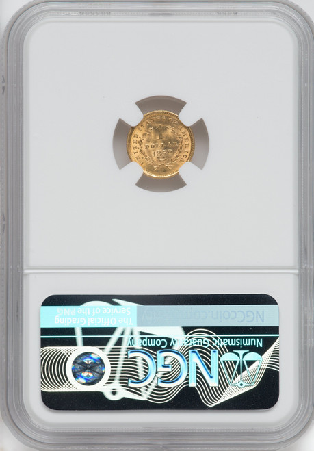 1852 G$1 Green Label Gold Dollar NGC MS64