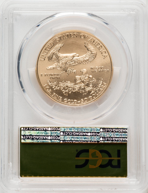 2019-W $50 One-Ounce Gold Eagle Burnished First Day of Issue Washington D.C. FDI Gold Foil PCGS SP70