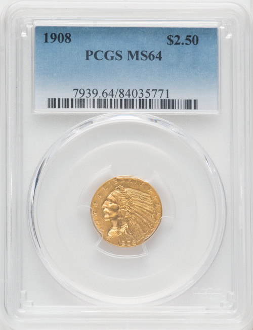 1908 $2.50 Indian Quarter Eagle PCGS MS64