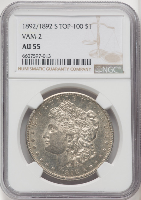 1892-S $1 VAM-2 Morgan Dollar NGC AU55