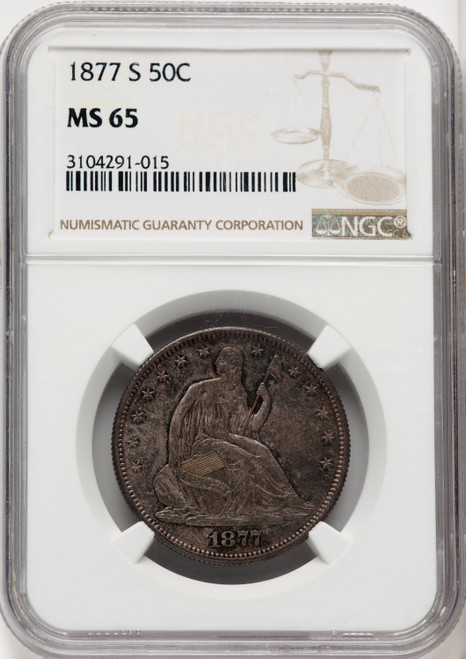 1877-S 50C Seated Half Dollar NGC MS65