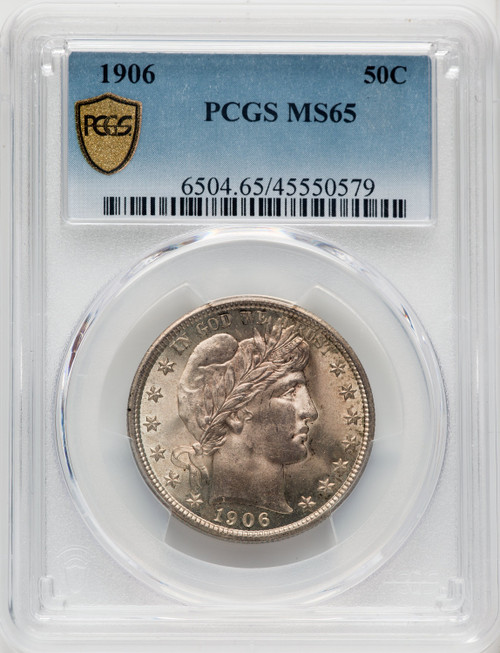 1906 50C Barber Half Dollar PCGS MS65