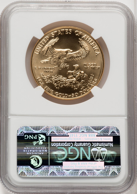 1988 $50 One-Ounce Gold Eagle Bison Label NGC MS70