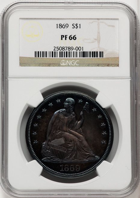 1869 S$1 Proof Seated Dollar NGC PR66