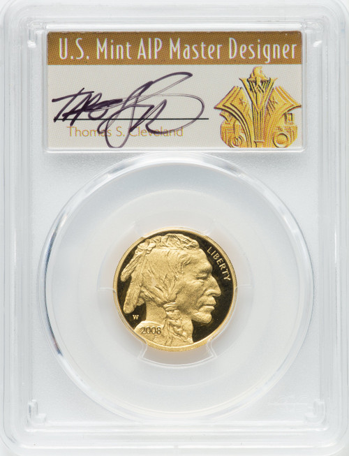 2008-W $10 Quarter-Ounce Gold Buffalo First Strike PCGS PR70 Thomas Cleveland