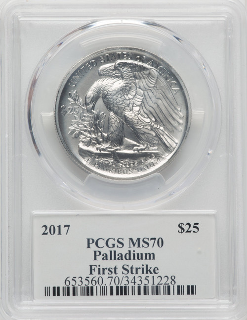 2017 $25 Palladium First Strike Mercanti PCGS MS70