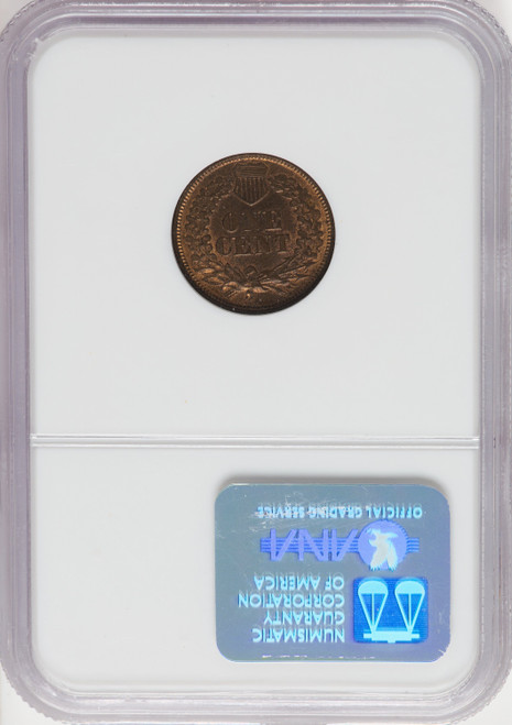 1866 1C RB Indian Cent NGC MS65