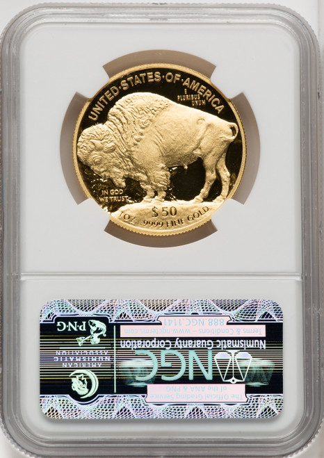 2012-W $50 One-Ounce Gold Buffalo First Strike FR Blue NGC PF70