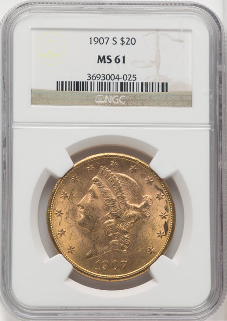 1907-S $20 Liberty Double Eagle NGC MS61