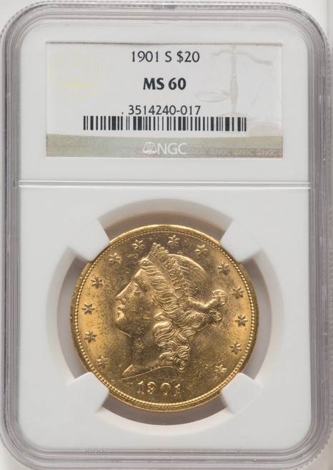 1901-S $20 Liberty Double Eagle NGC MS60