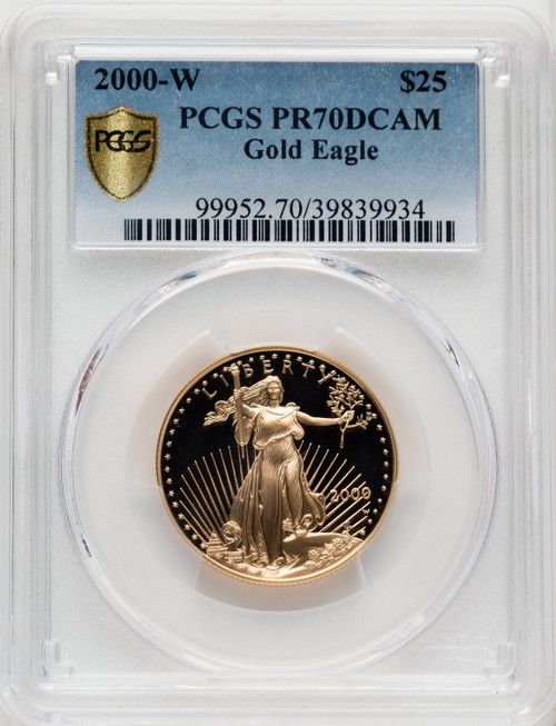 2000-W $25 Half-Ounce Gold Eagle Blue Gradient PCGS PR70