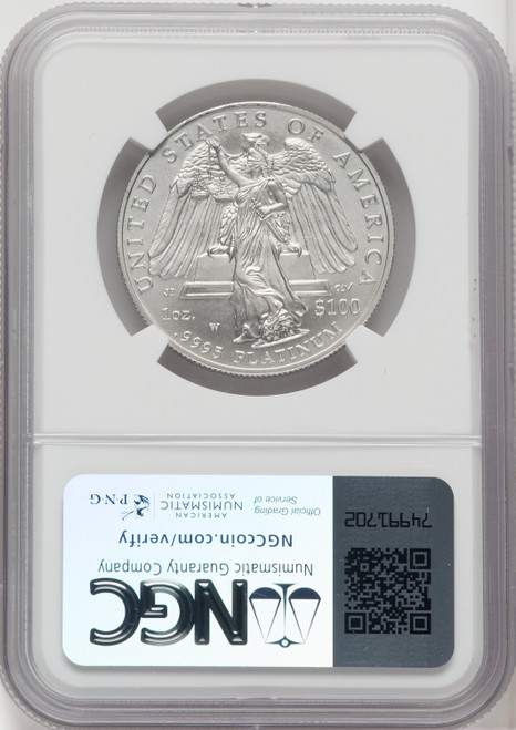 2008-W $100 One-Ounce Platinum Eagle Brown Label NGC MS70