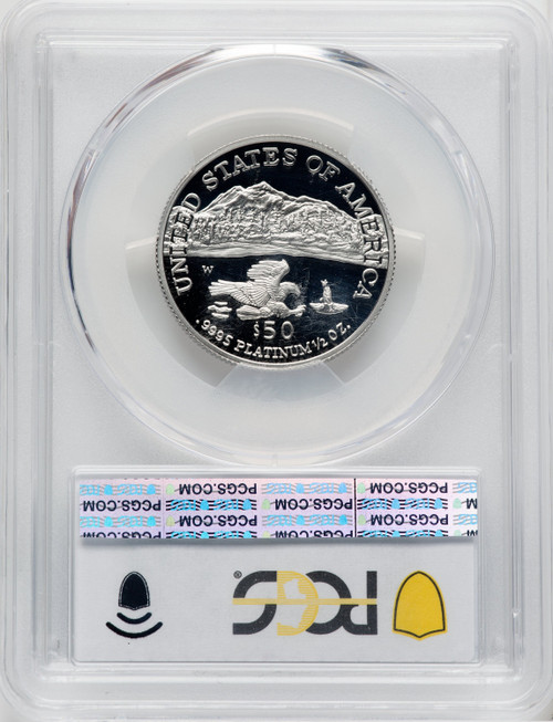 2002-W $50 Half-Ounce Platinum Eagle Blue Gradient PCGS PR70