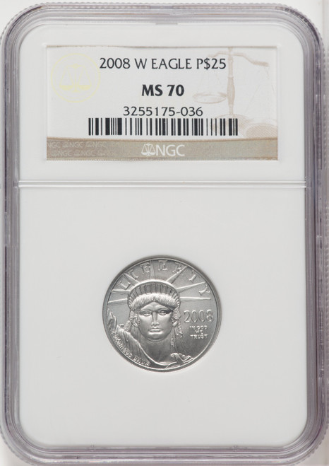 2008-W 4-Coin Set Platinum Eagles Brown Label NGC MS70
