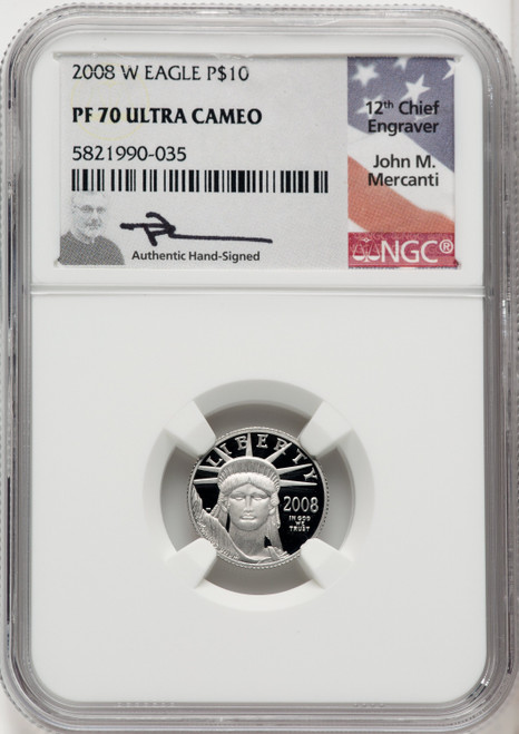 2008-W 4-Coin Set Platinum American Eagles NGC PF70 Mercanti Signed 2008-W 4-Coin Set Platinum American Eagles NGC PF70 Mercanti Signed