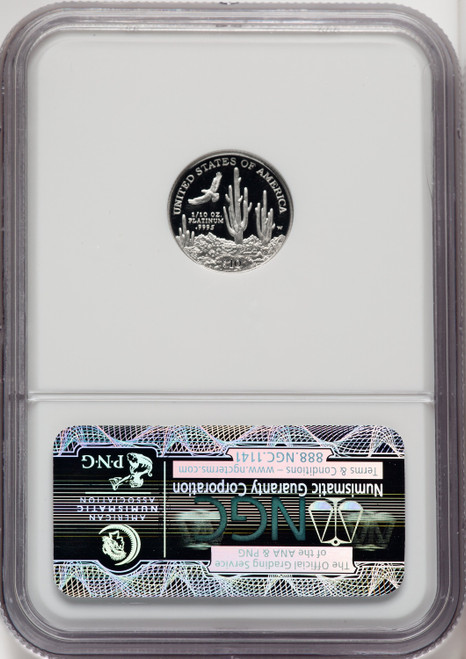 2001-W $10 Tenth-Ounce Platinum Brown Label NGC PF70