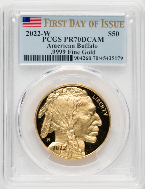2022-W G$50 Gold Buffalo FDI DCAM FDI Flag PCGS PR70