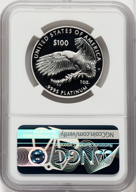 2018-W $100 One Ounce Platinum Eagle Life Miles Standish NGC PF70