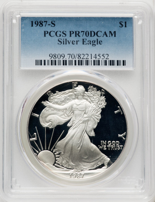 1987-S S$1 Silver Eagle PCGS PR70
