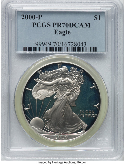 2000-P S$1 Silver Eagle PCGS PR70