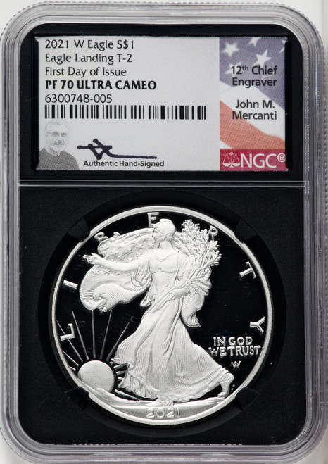 2021-W S$1 Silver Eagle Type Two FDI PRDC NGC PF70