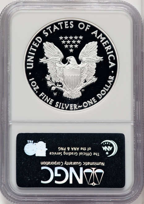 2008-W S$1 Silver Eagle First Strike ER Blue NGC PF70