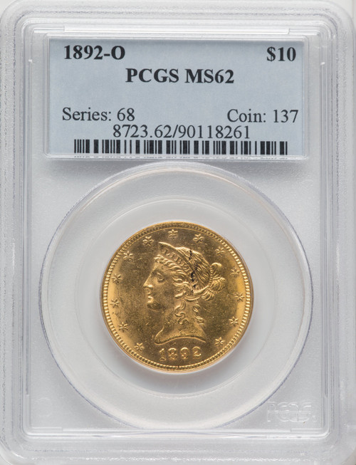 1892-O $10 Liberty Eagle PCGS MS62