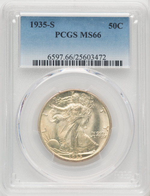 1935-S 50C Walking Liberty Half Dollar PCGS MS66