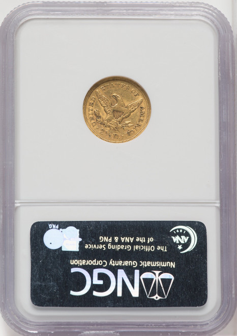 1850 $2.50 Liberty Quarter Eagle NGC AU58