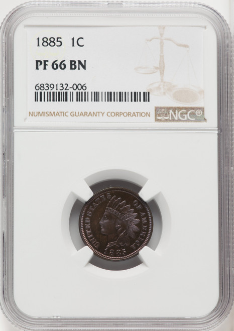 1885 1C BN Proof Indian Cent NGC PR66