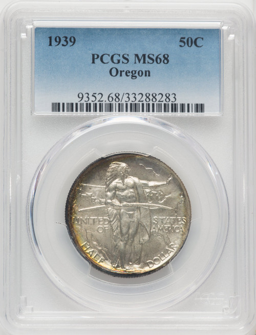 1939 50C Oregon Commemorative Silver PCGS MS68