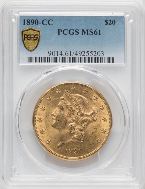 1890-CC $20 Liberty Double Eagle PCGS MS61